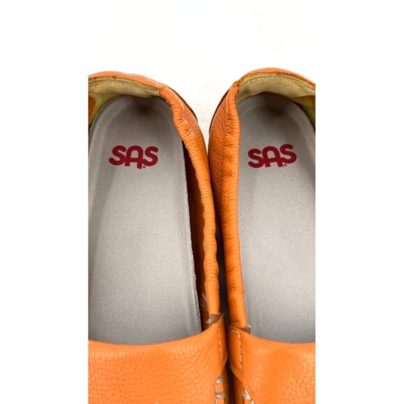 SAS Sunny Slip on Loafer Orange Leather Comfort Shoe Womens Sz 8.5 M Flat Mocca - Picture 4 of 12